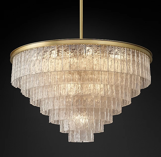 

American Crystal Chandelier Creative Villa Club Living Room Bedroom Simple Postmodern Round Glass Chandelier