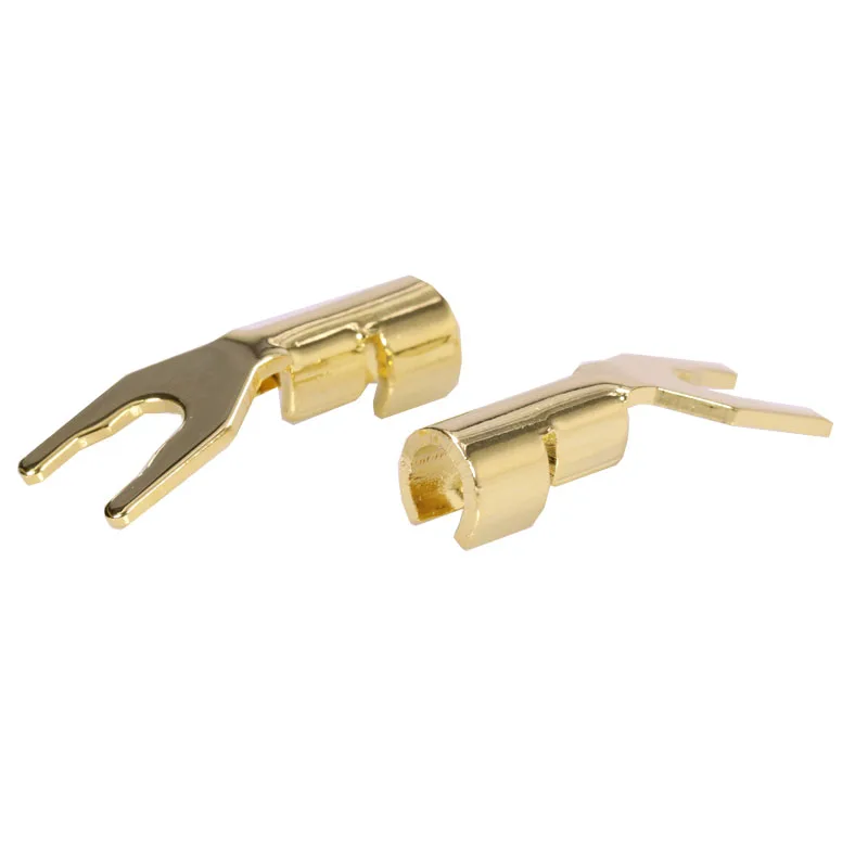 4 шт./лот разъем типа банан для колонок 24 к позолоченный без паяльника соединитель