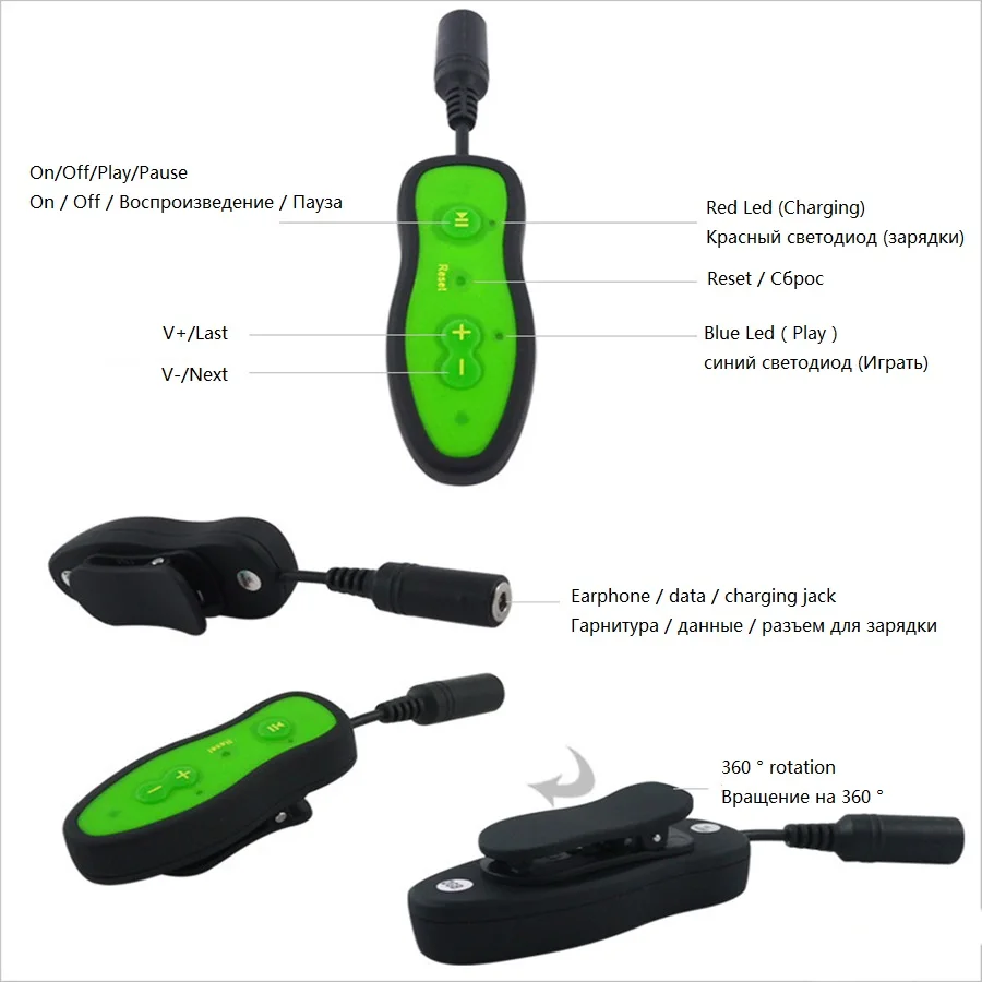 Водонепроницаемый MP3 плеер для плавания новинка 2016 наушники mp3 музыкальные