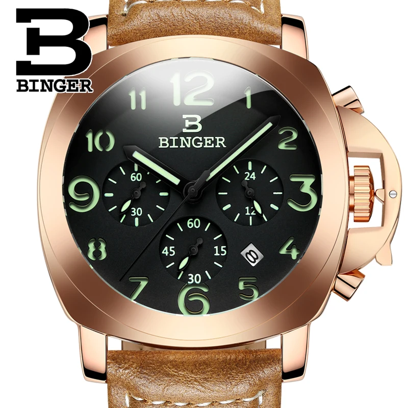 Часы хронограф мужские водонепроницаемые с кожаным ремешком и календарем|dial|dial