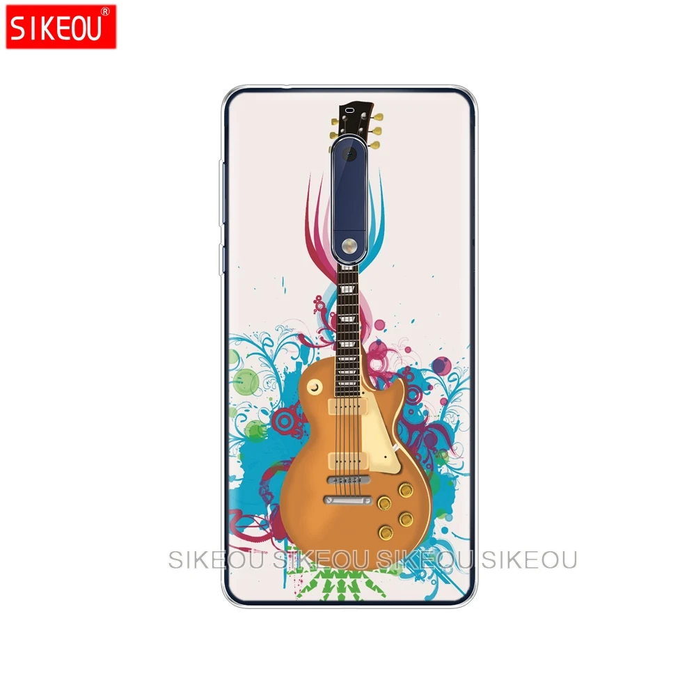 Силиконовый чехол для телефона Nokia 5 3 6 7 PLUS 8 9/Nokia 1 2018 гитара синяя музыка нот