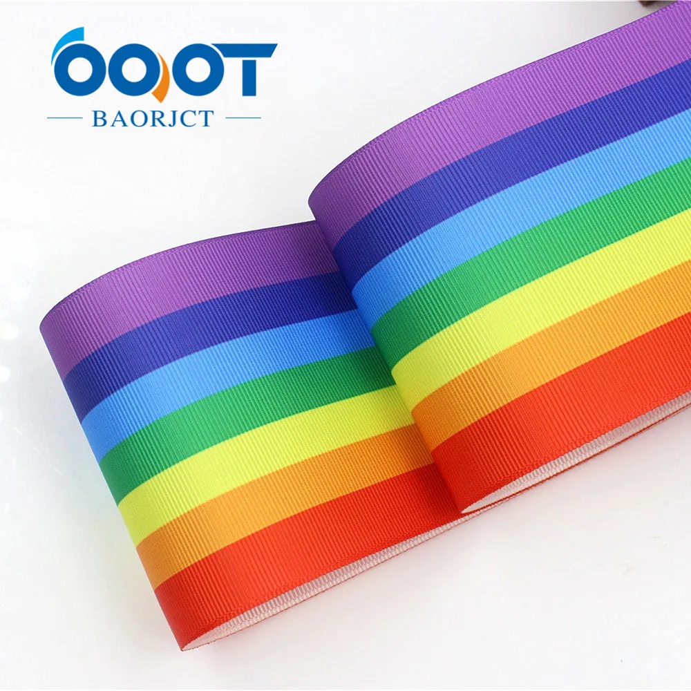 

OOOT BAORJCT G-18829-1049,75 mm,10 yards Colorful Ribbons Thermal transfer Printed grosgrain Wedding Accessories DIY handmade