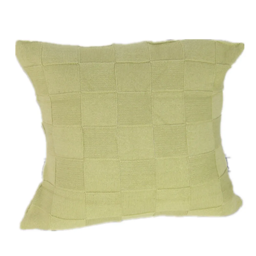 Cotton Knitted Decorative Cushion Cover Double-Cable Knitting Patterns Super Soft Square Warm Pillow Covers | Дом и сад