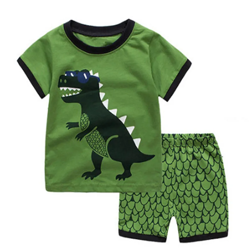children fashion summer baby boys clothing sets print 2pcs top and pant sport suit clothes girls pyjamas | Детская одежда и обувь