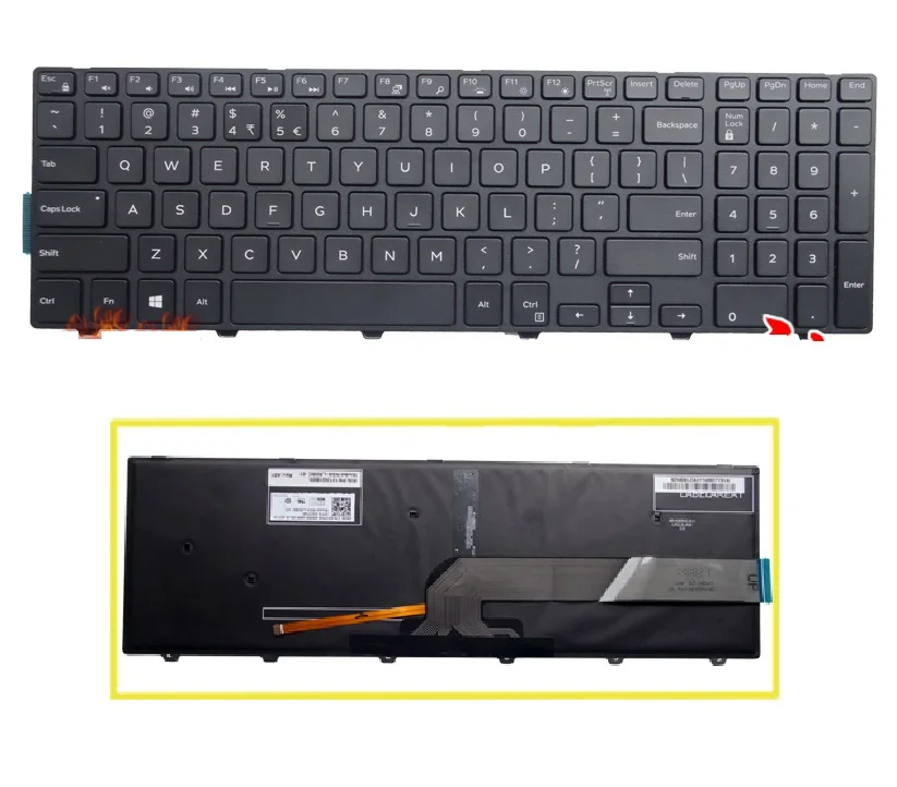 

SSEA New US Keyboard with backlight For Dell Inspiron 17 5000 Series 17-5748 17-5749 5748 5749 5759