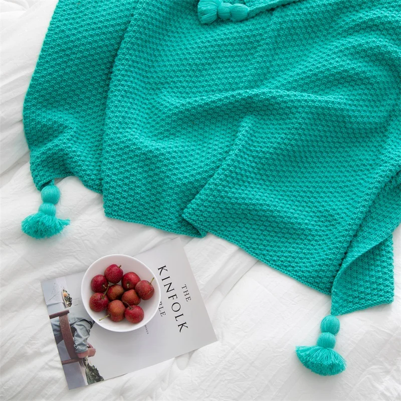 

Battilo Knit Rustic Home Decor Bedding Blanket Cotton Cable Throw Blankets for Sofa and Couch, 51x67 Inch