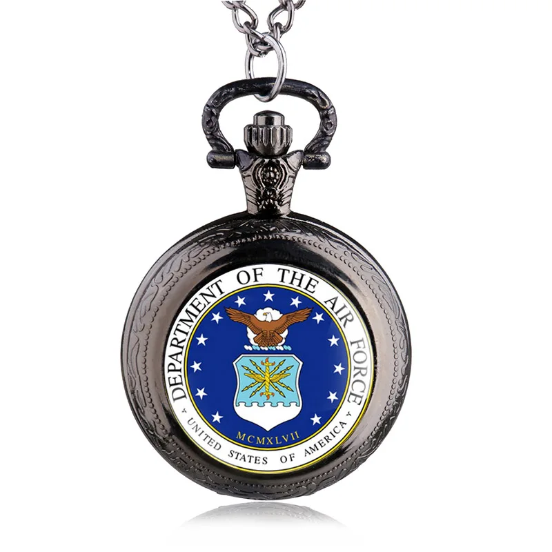 Винтажные кварцевые карманные часы с цепочкой и Отдел ВВС США подарок для мужчин