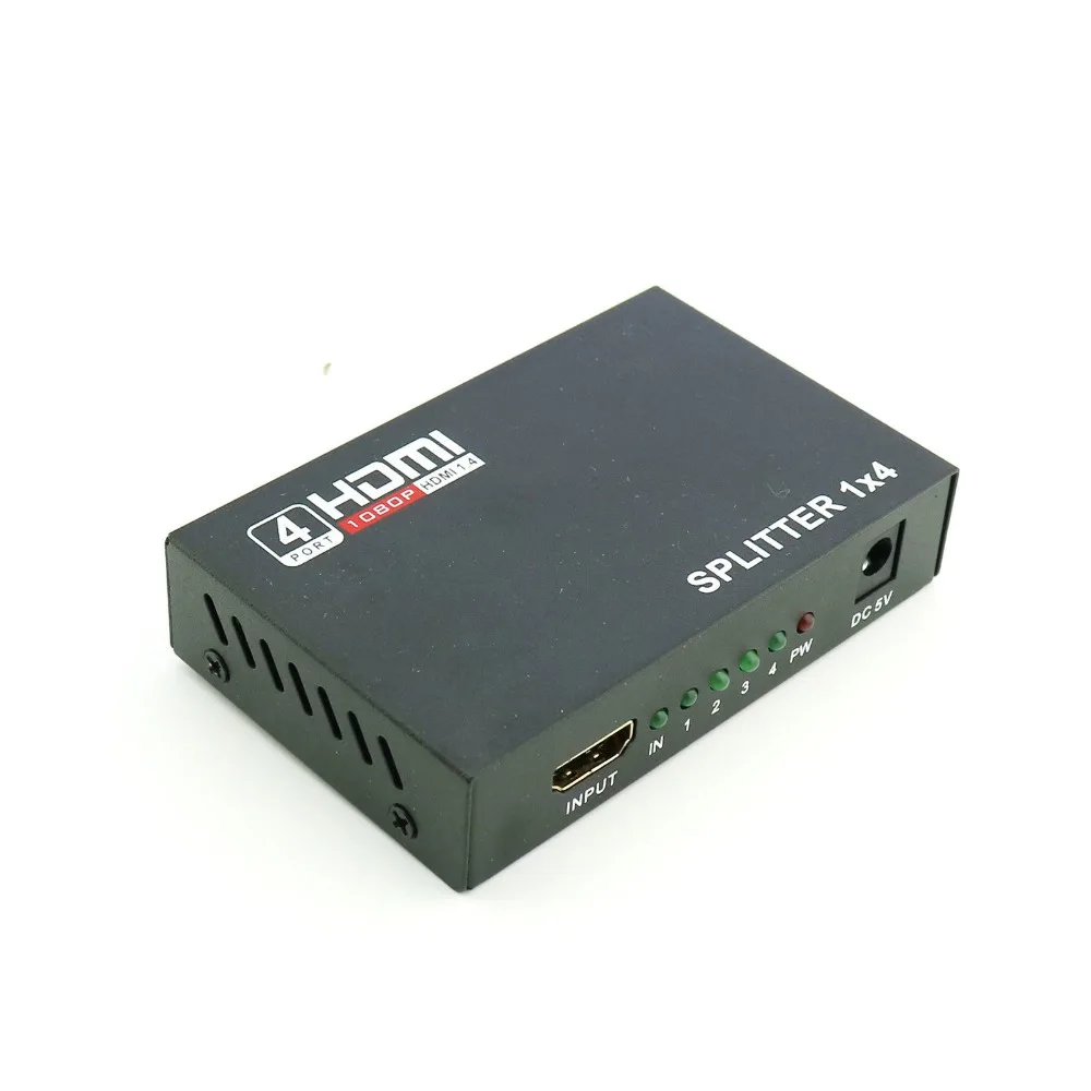 1x Full HD усилитель разветвитель HDMI 1x4 4 порта концентратор повторитель аудио 3D 1080p 1 в