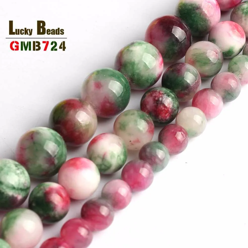 Бисер из натурального камня цветной облачный камень Нефритовый ручной работы