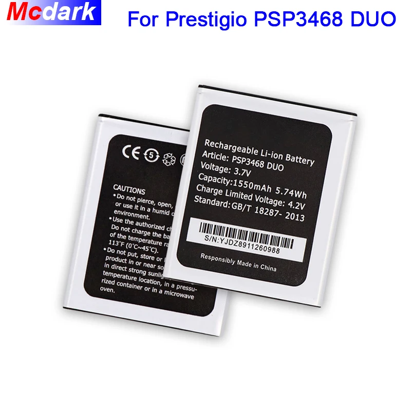 Mcdark 1550 мАч PSP3468 DUO Аккумулятор для Prestigio Wize N3 Резервное копирование батареи