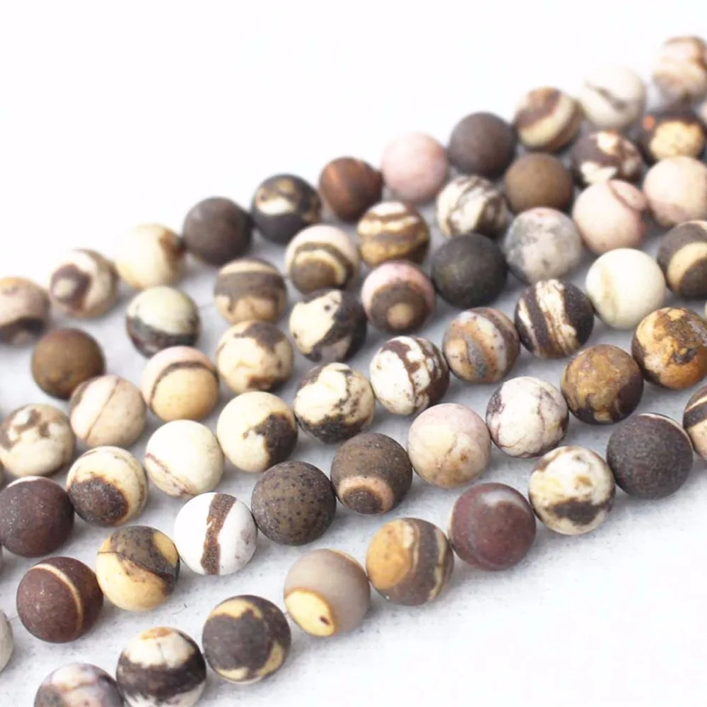 

Natural Matte Australian Zebra Jaspers Beads,4mm 6mm 8mm 10mm 12mm Round Beads.DIY Jewelry Making Beads