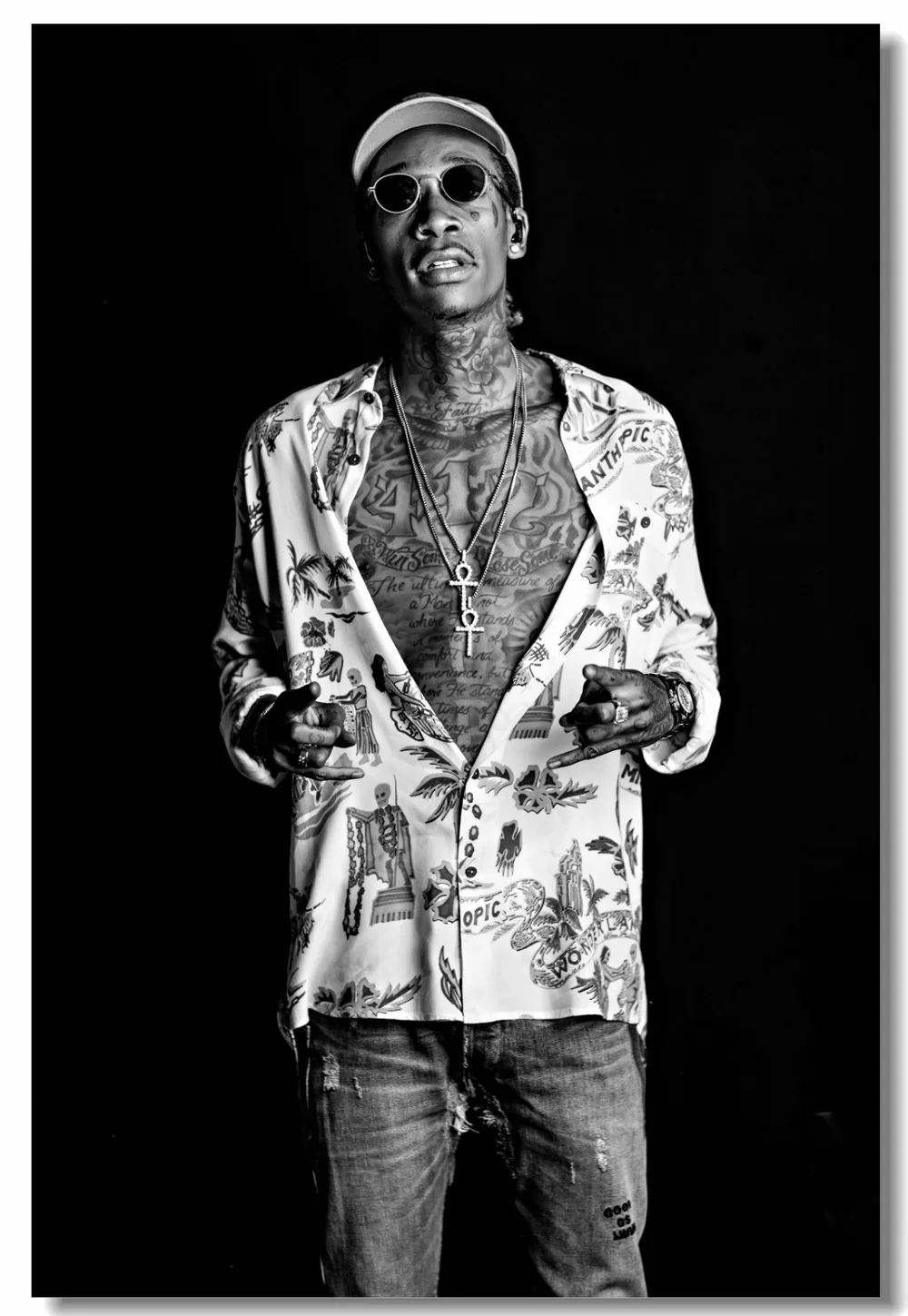 Настенная роспись на заказ настенный постер рэпера виз халифа Наклейка Wiz Khalifa