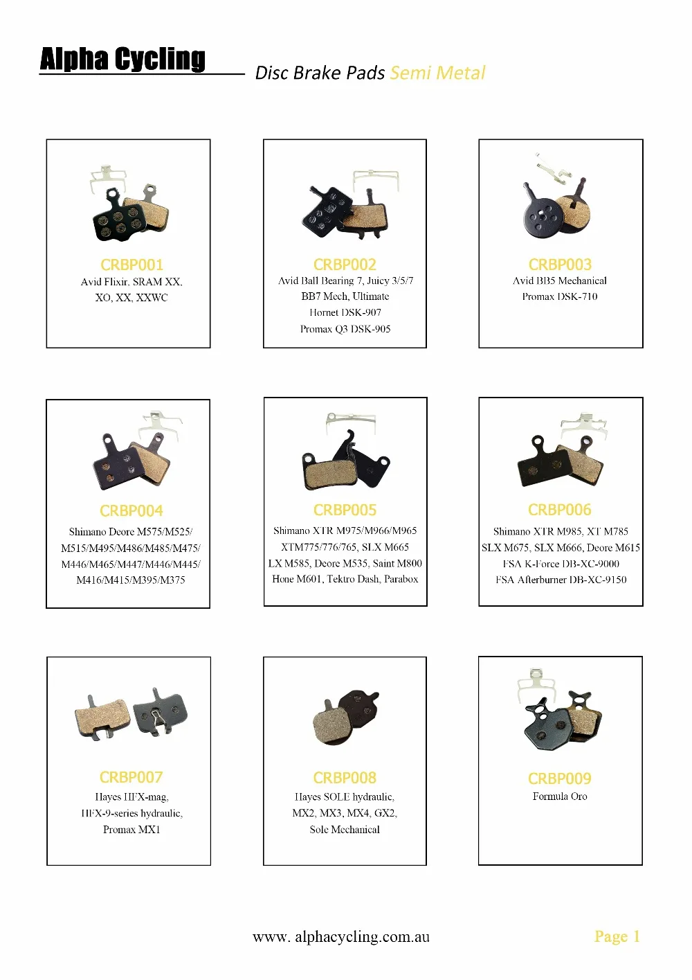 

Customization Brake Pads, Parts and other Gears. customization link