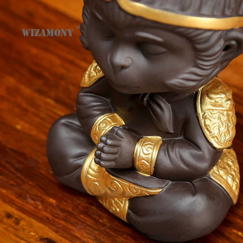 Китайская фиолетовая глина WIZAMONY аксессуары для чая в виде обезьяны короля