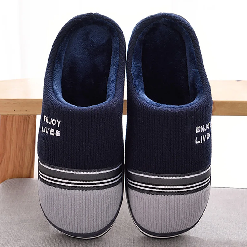 Blue Женские домашние тапочки; большие размеры 43-46; модные зимние тапочки; женские тапочки из мягкого хлопка с цветочным принтом - Цвет: Blue