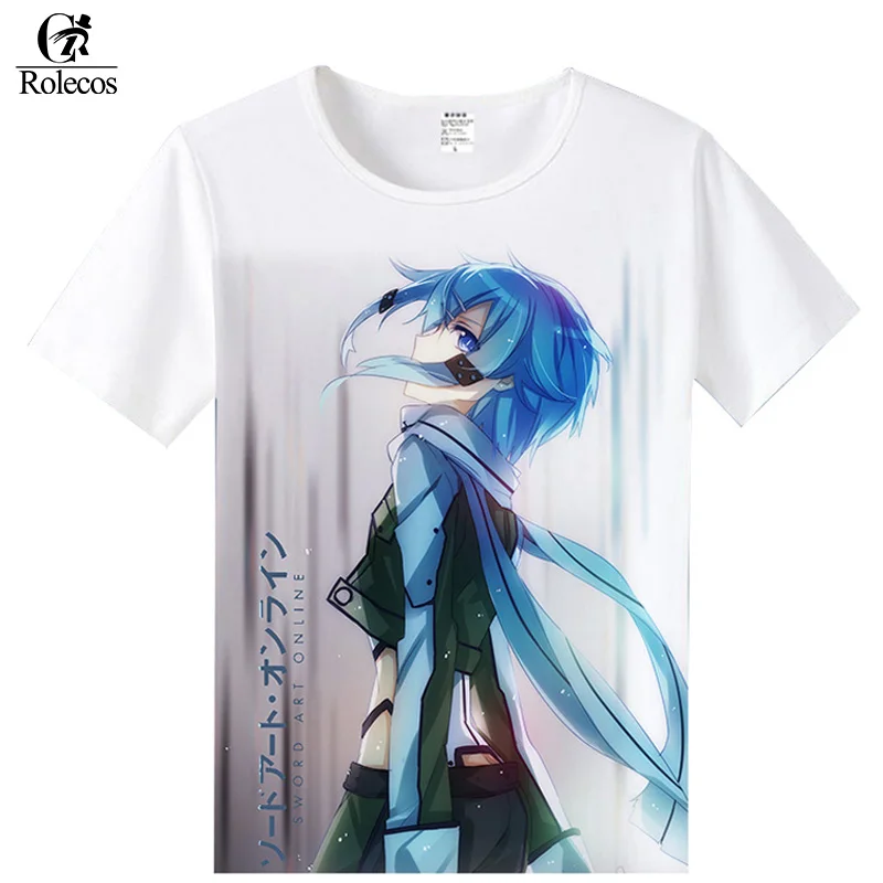 Rolecos меч искусство онлайн косплей костюм Kirigaya Kazuto Yuuki Asuna футболки модные летние