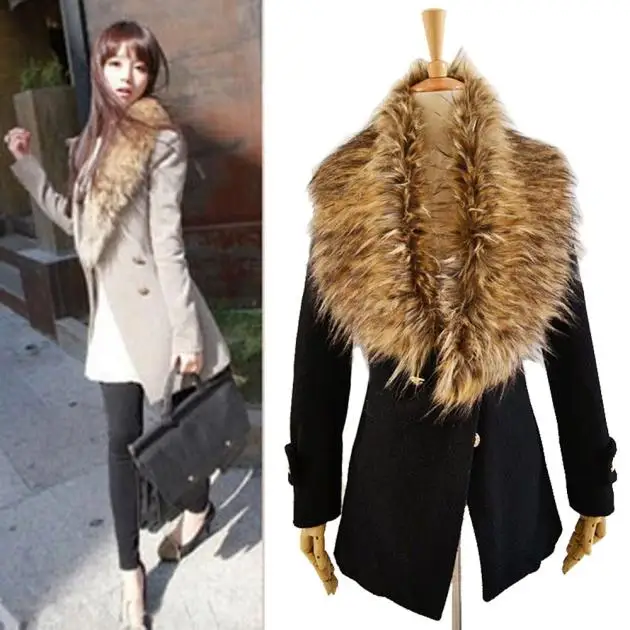 Модный женский зимний толстый теплый шарф из искусственного меха женская мягкая