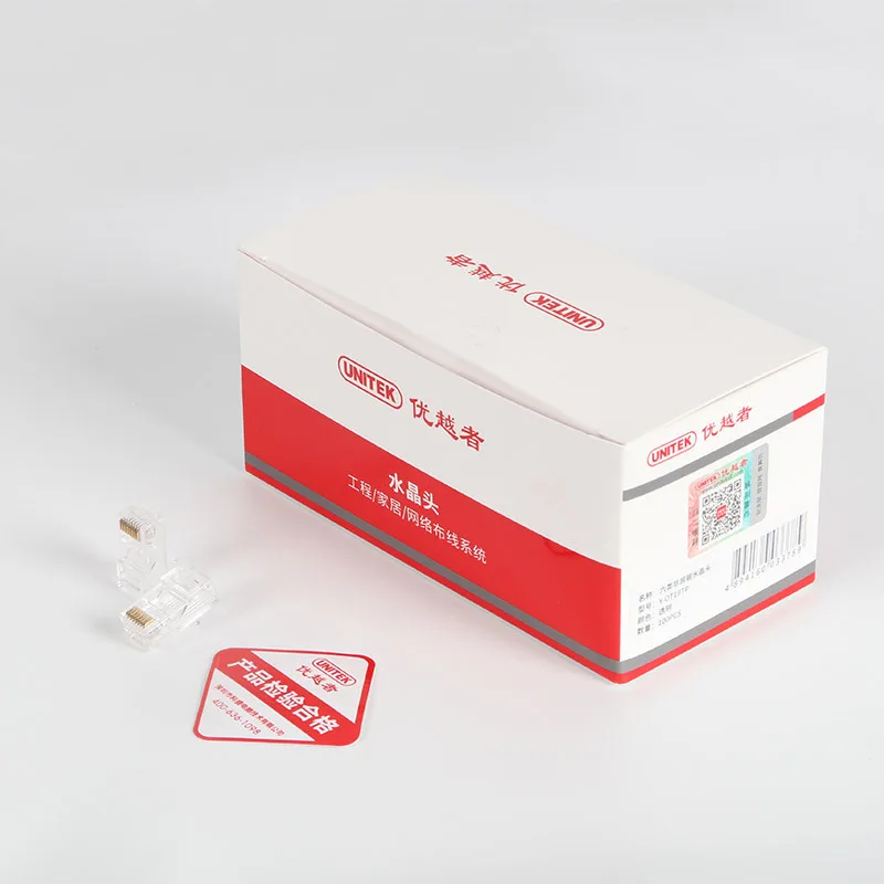 

100pcs Pure Copper 8P8C Cat 6 RJ 45 Connector Modular Ethernet Cable Head Plug Gold-plated Cat6 Crimp Network RJ45 Crystal Heads