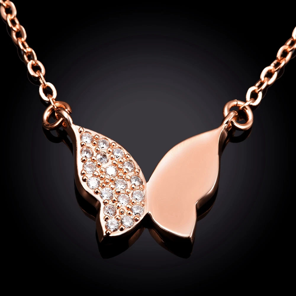 Золотистое ожерелье с подвеской в виде бабочки Ювелирное Украшение кристаллами