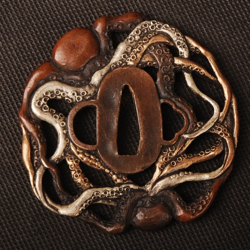 Красивый тонкий меч подходящий золотистый и серебристый Tsuba защита рук для