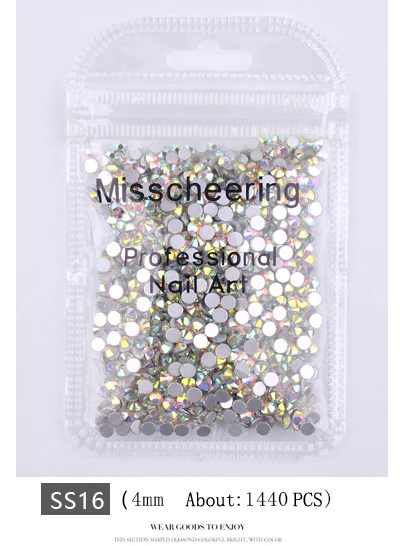 SS16 (AB 4mm ) Высокий свет ААА Стразы Кристалл AB прозрачный SS3-SS40(1,3 мм-6,5 мм) не стразы с плоской задней стороной на горячей фиксации для ногтей 3D ногтей искусство драгоценные камни - Цвет: SS16 (AB 4mm )