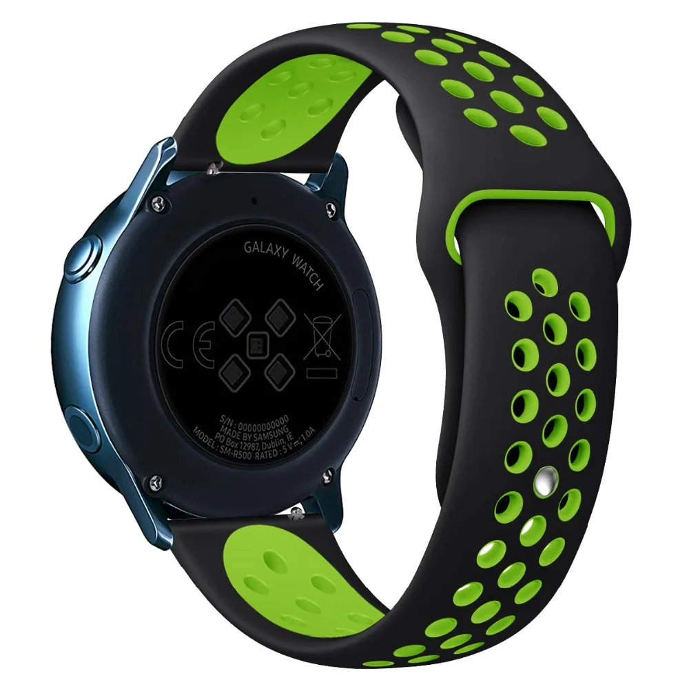 20 мм ремешок для часов для samsung Galaxy Watch Active/gear Sport/gear S2 классические часы huawei сменный ремешок для часов браслет 91027