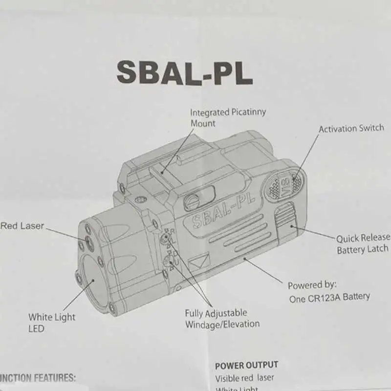 Тактический SBAL-PL светильник с ЧПУ для оружия, светильник для вспышки, комбинированный Красный Лазерный Пистолет, винтовка, постоянный и стробоскоп, светильник CZ 75