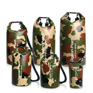 Камуфляжная Ультралегкая водонепроницаемая сумка, силиконовая Упаковка, сухой мешок, водонепроницаемые сумки для каякинга, рафтинга, кемпинга, походов, 2л5л10л15л20