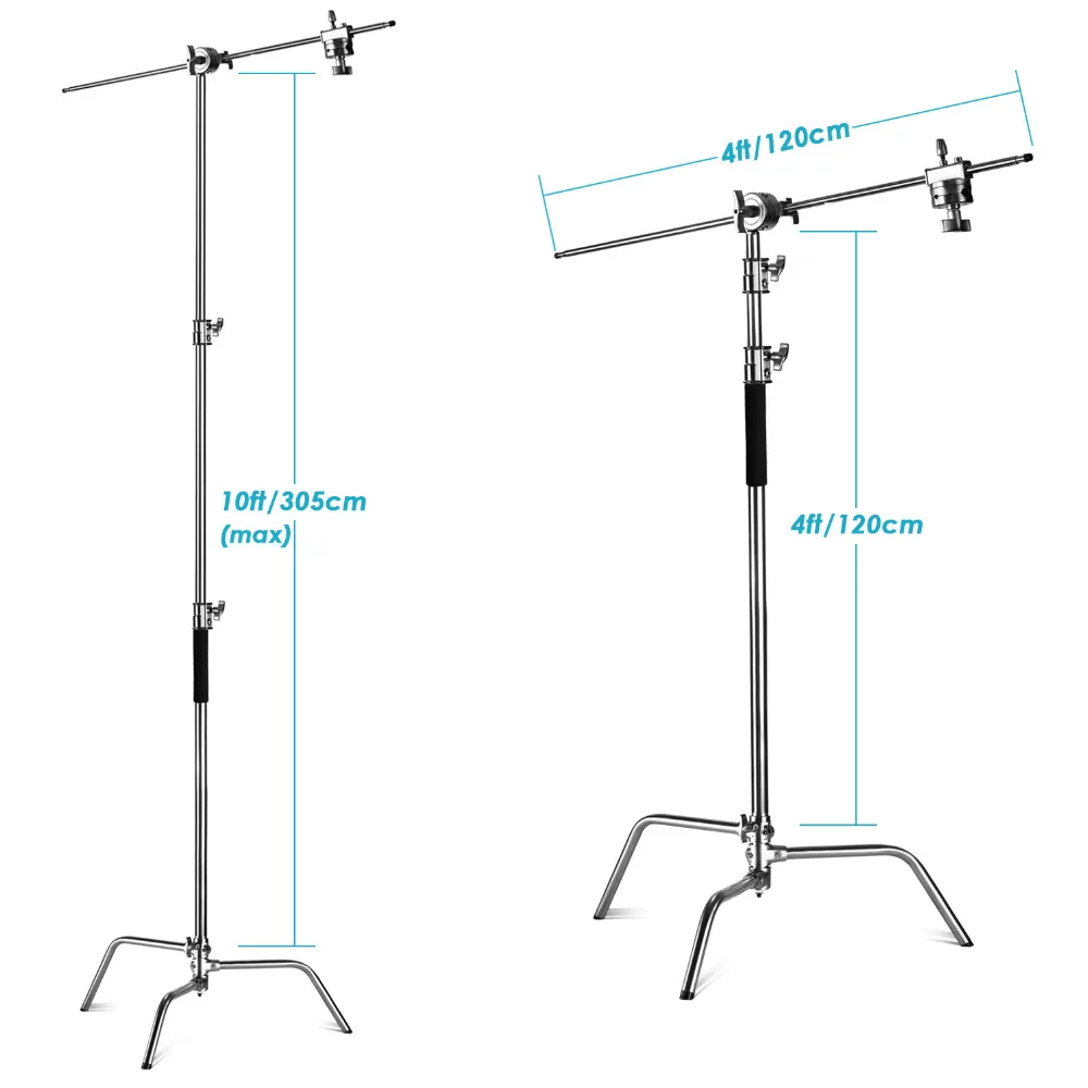 Neewer Photo Studio Lighting Stand Heavy Duty 10 футов/3 метра поддерживающая подставка с 4 футами/1 2