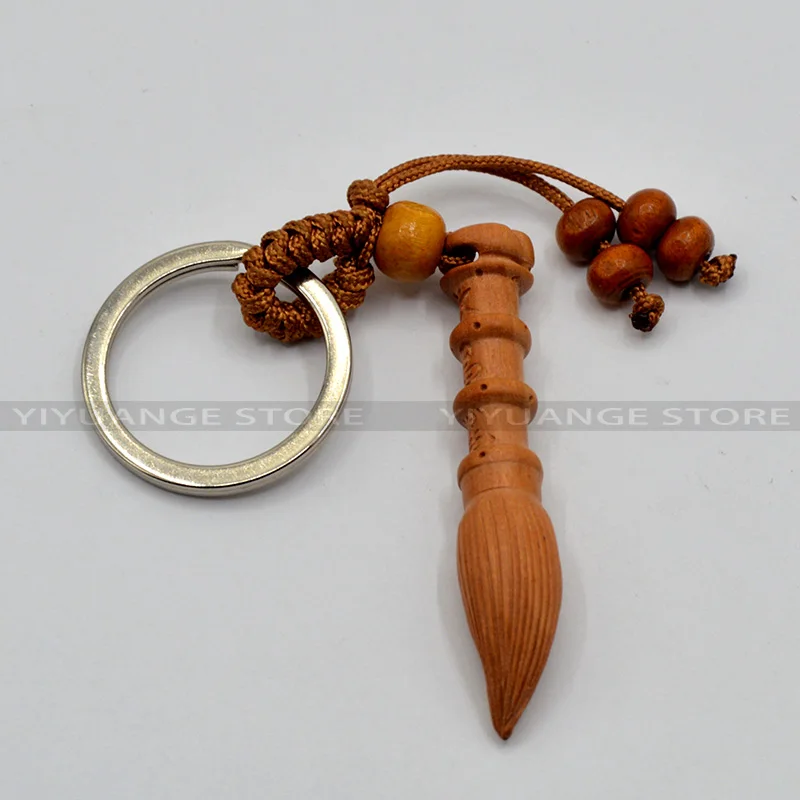 Feng Shui Peach Wood Wen Chang Pagoda Wenchangbi Keychain Carved Amulet | Дом и сад