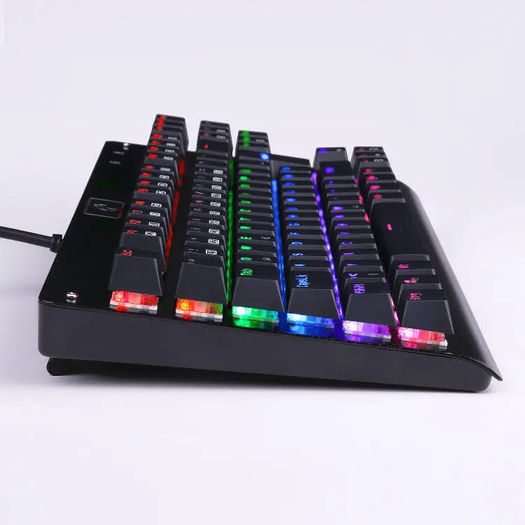 Немецкая раскладка Механическая игровая клавиатура 7 цветов светодиодный