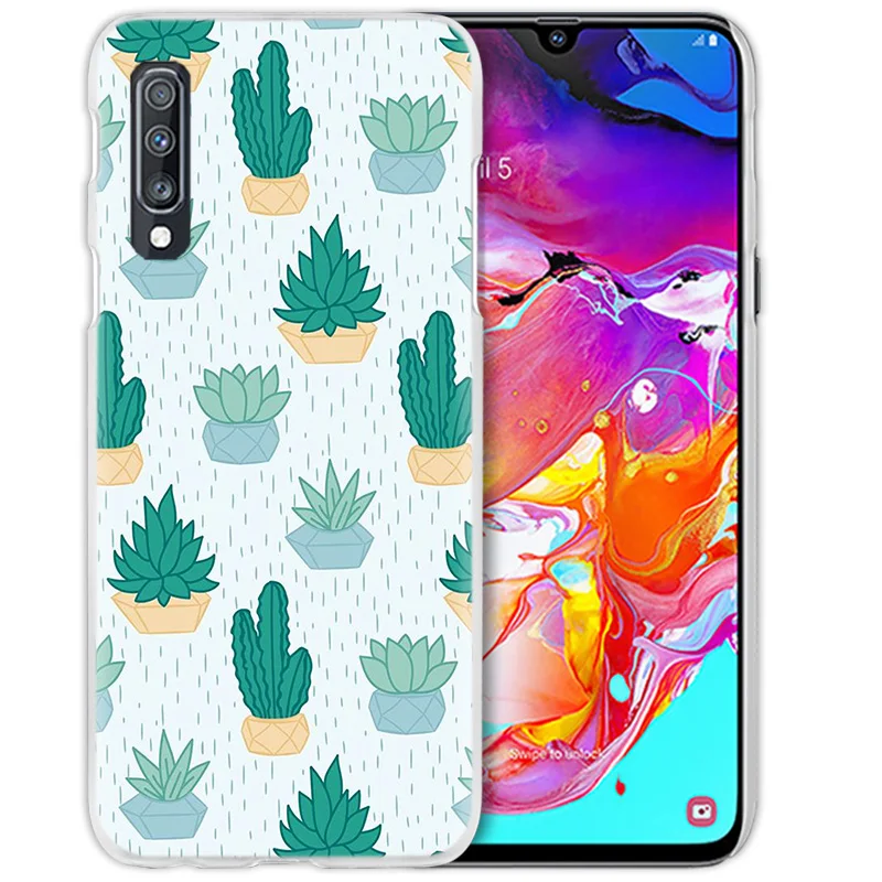 Кактус Винтаж цветок чехол для samsung Galaxy A50 A70 A20e A60 A40 A30 A20 A10 A8 A6 плюс A9 A7 жесткий чехол для телефона из поликарбоната с Coque