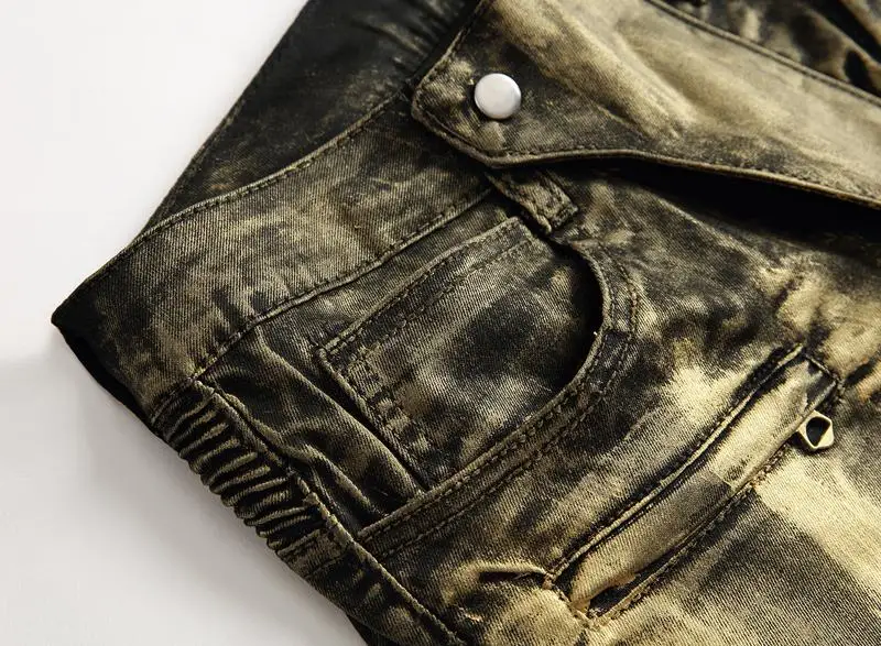 2018 Брендовые мужские зауженные прямые джинсы в стиле панк на молнии модные