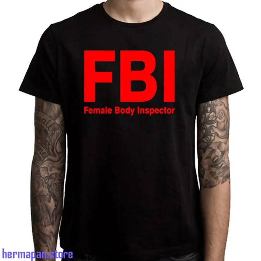 Мужская футболка с логотипом FBI Funny Размеры S 3XL уличная Футболка harajuku|Мужские