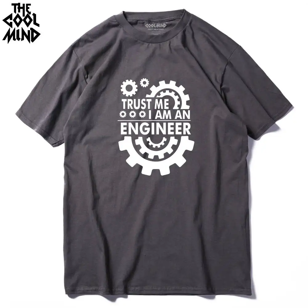COOLMIND TR0112A, Хлопковая мужская футболка с принтом «TRUST ME I AM AN engineer», повседневная мужская футболка с круглым вырезом, трикотажные топы, футболки