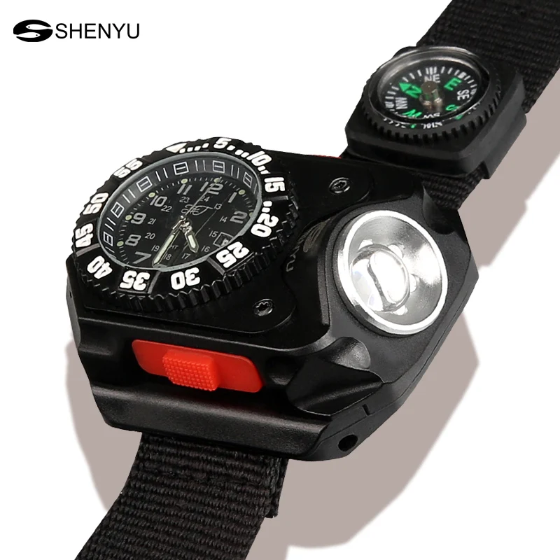 Часы вспышки света LED Watch Фонарик светодиодный wristlight Перезаряжаемые Лампы для