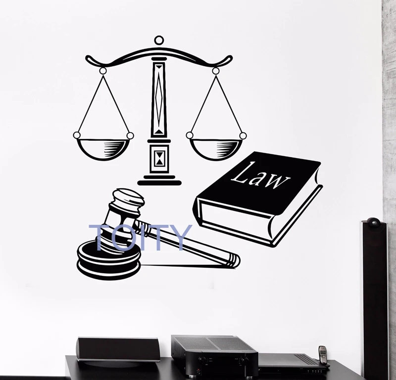 

Vinyl Wall Decal Law Court Justice Decoration Mural Stickers Home Room Interior Decor Mural H57cm x W58cm/22.5" x 22.8"
