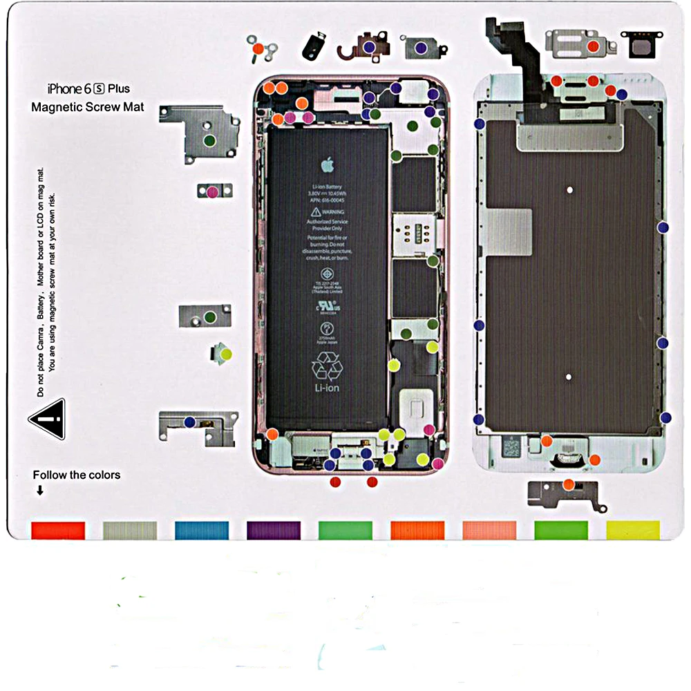 10 шт. магнитный винтовой коврик для iPhone 5/5c/5s/6/6Plus/6s/6s Plus/7/7 Plus/8/8plus профессиональный