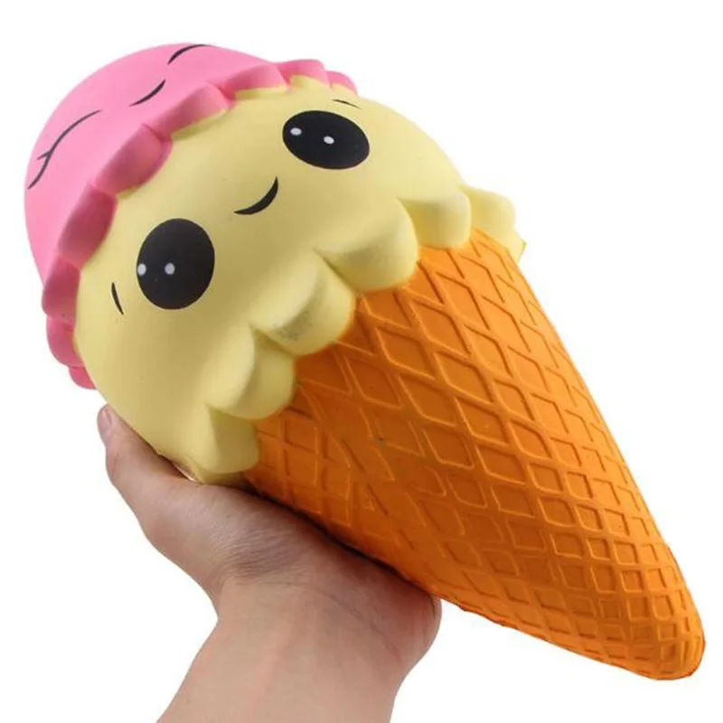 25cm Ice Cream Гигантские мягкие фрукты медленно поднимающиеся игрушки Мягкая огромная клубника арбуз апельсин мягкие антистрессовые игрушки украшения подарок - Цвет: 25cm Ice Cream