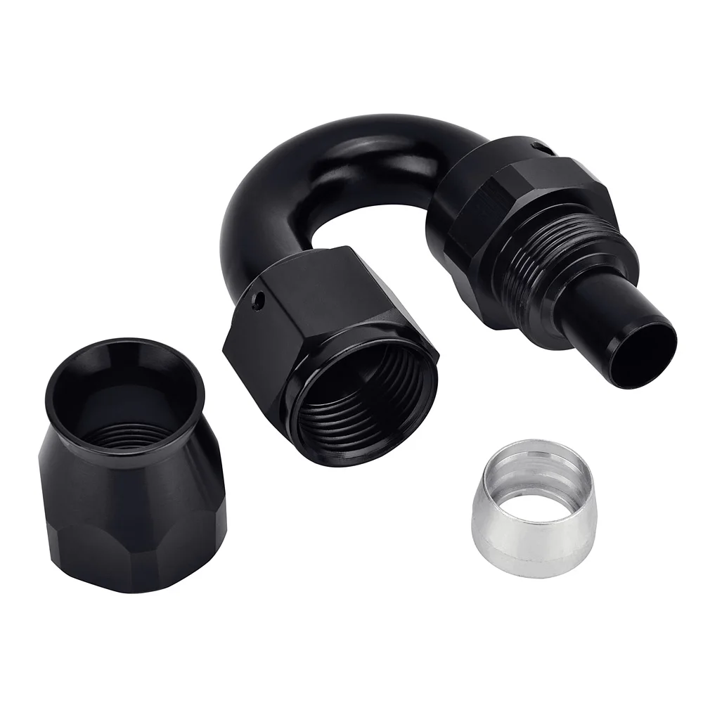 SPEEDWOW алюминиевый AN10 поворотный PTFE шланг концевой фитинг черный прямой 45 90 180 градусов для масла топливной линии