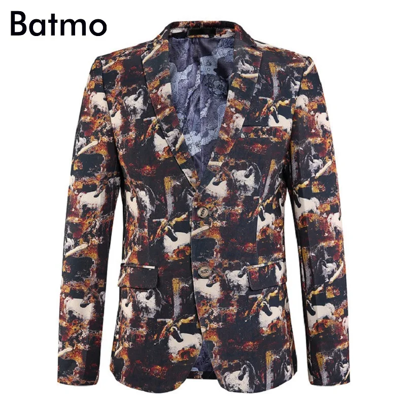 Batmo 2017 new arrival high quality printed casual blazer men men's suits plus-size M-3XL | Мужская одежда