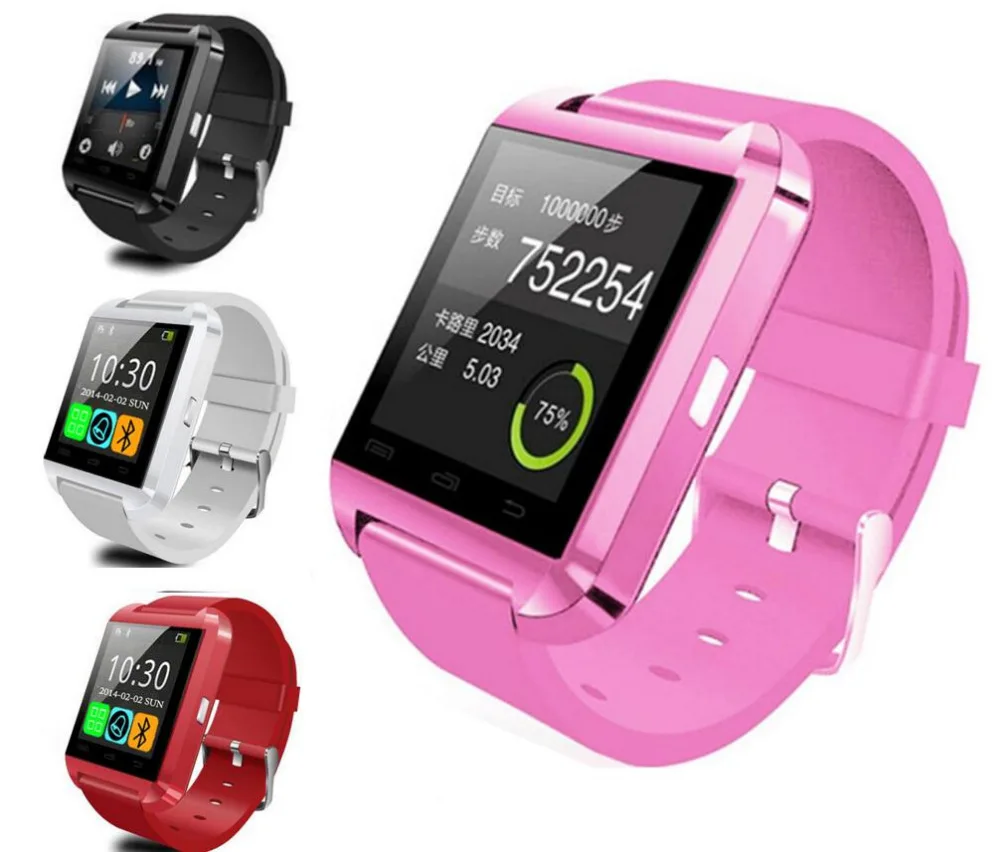 6 видов цветов Bluetooth Smart часы U8 Smartwatch U U80 для iOS iPhone samsung sony huawei телефонов Xiaomi Android PK