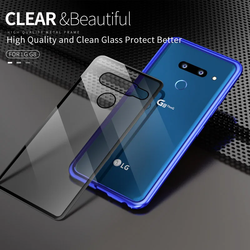 Чехол для LG G8 ThinQ Чехол класса люкс задней панели из закаленного стекла и алюминия металлический бампер чехол для LG G8 ThinQ 2 3 задних Камера с полной защитой от ударов