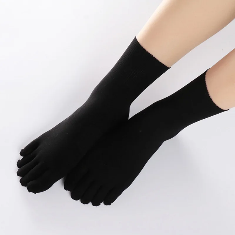 VERIDICAL 5 Pairs/Lot Nylon Woman Man Five Finger Socks Thin Compression Silk Toe Socks Solid Fashions Meias Feminino Sokken