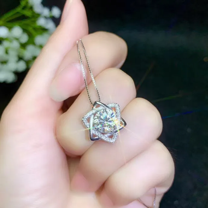 2ct moissanite очень популярные стили ожерелья женская вечеринка. Серебро 925 пробы |
