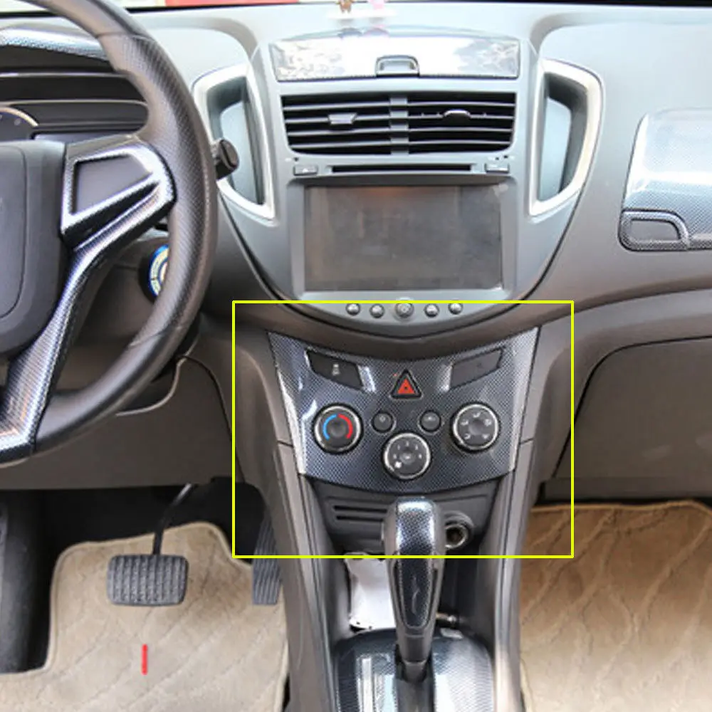Для Chevrolet Trax 1x ABS пластик Кондиционер Кнопка панель Крышка отделка углеродного волокна стиль декоративные аксессуары