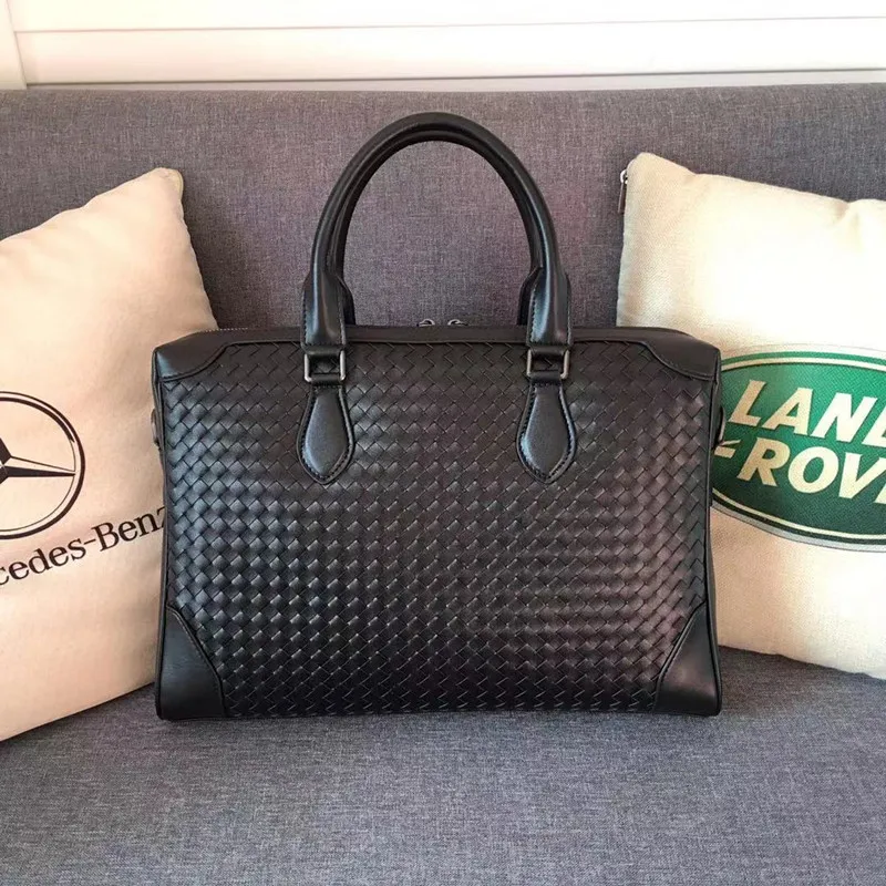 Kaisiludi кожа ручной плетеный из кожи мужской портфель для ноутбука Повседневная