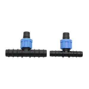 Ленточный тройник с фиксатором резьбы 58 дюйма, соединительный переходник для шланга для теплицы, сада, фитинги для микрокапельного орошения, 2 шт.