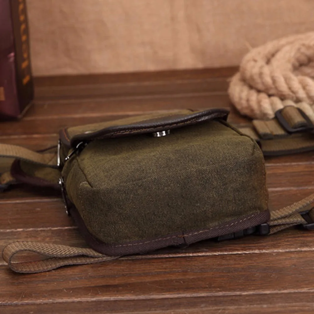 Сумка поясная Мужская холщовая в стиле милитари для езды на мотоцикле |