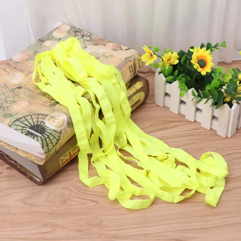 Yellow 10 мм ширина цветная плоская швейная эластичная лента для нижнего белья, брюк, бюстгальтера, резиновой одежды, декоративный Регулируемый мягкий эластичный пояс - Цвет: Yellow